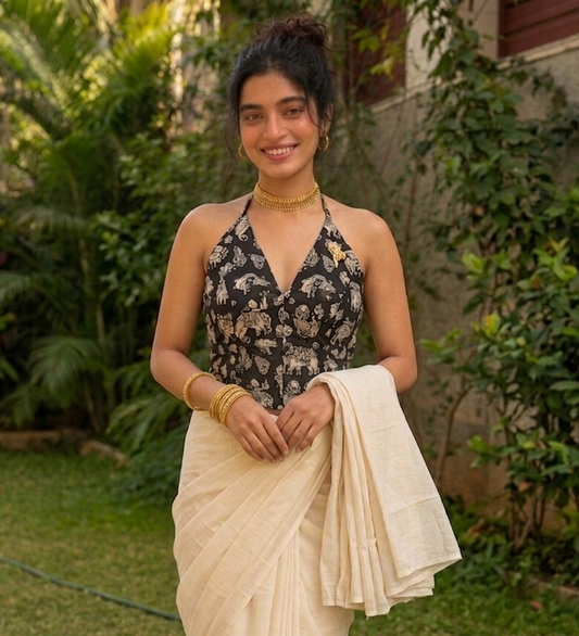 Kalamkari halter blouse