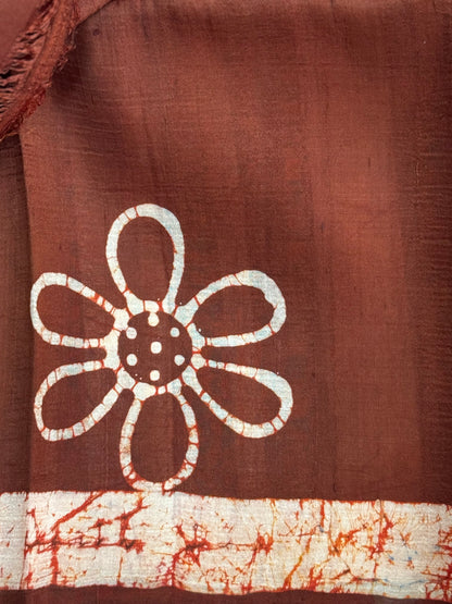 SHOOLINI : BATIK SILK SAREE WITH PATLI PALLU