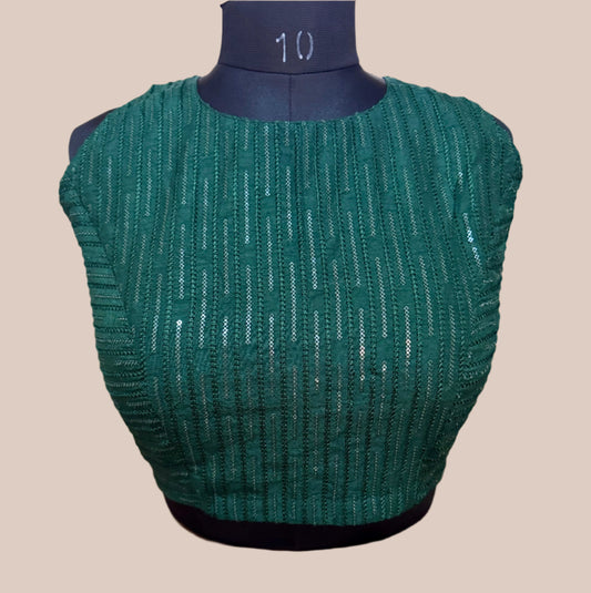 Bottle Green halter blouse