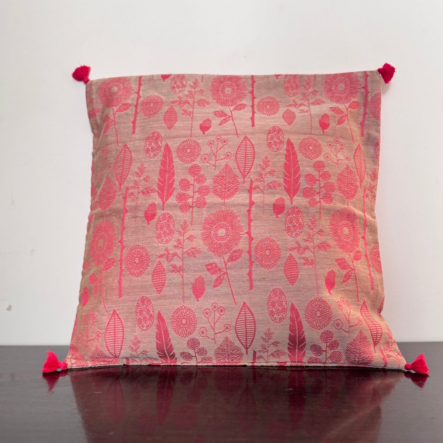 CHANDERI PEACH SICO : SET OF 2 COVERS