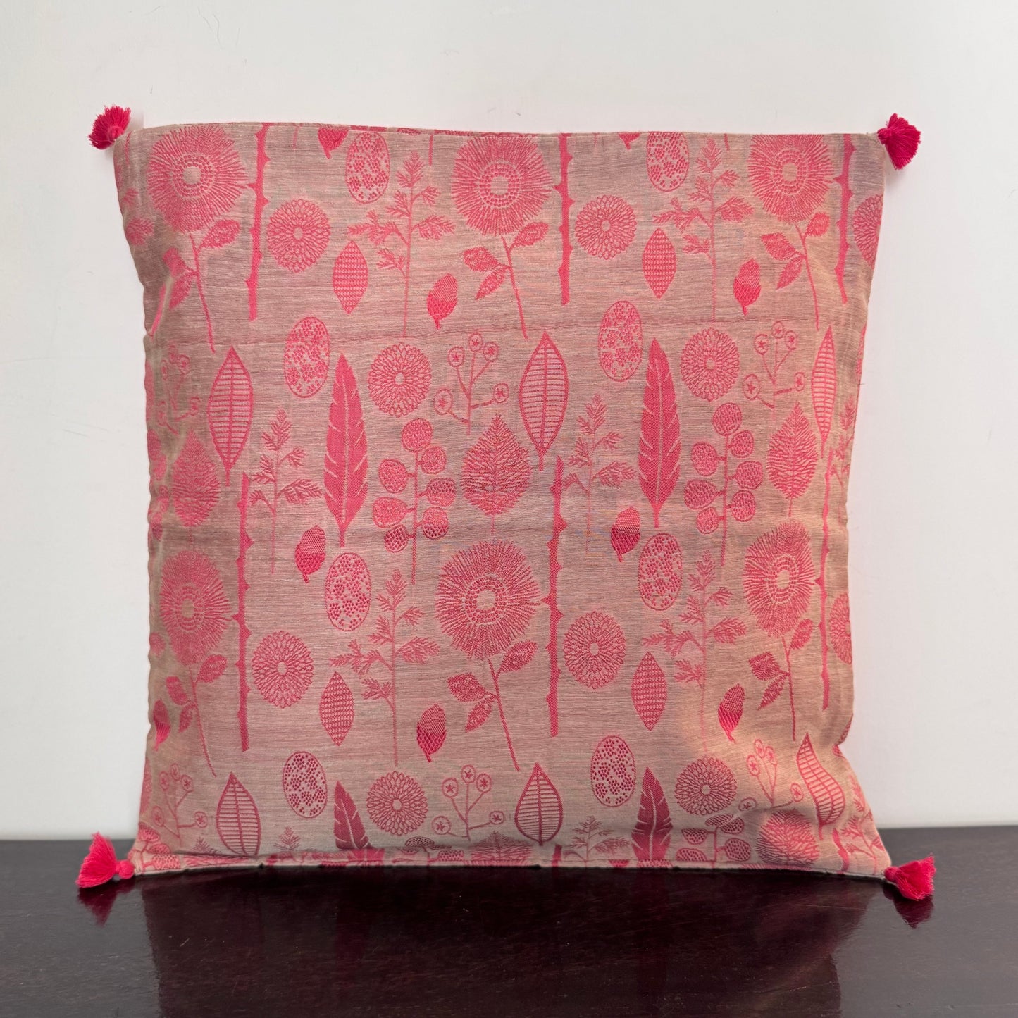 CHANDERI PEACH SICO : SET OF 2 COVERS