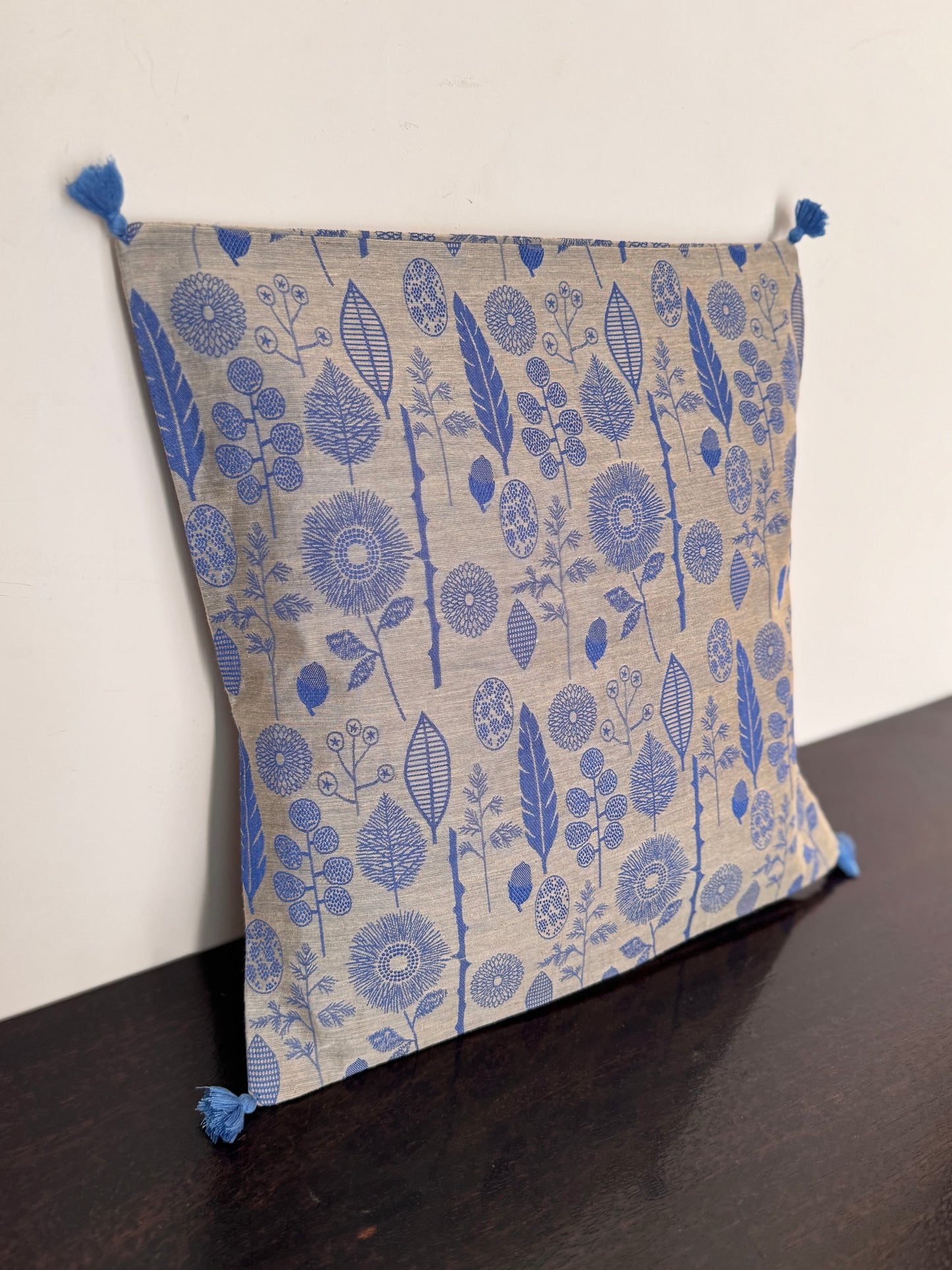CHANDERI BLUE SICO : SET OF 2 COVERS