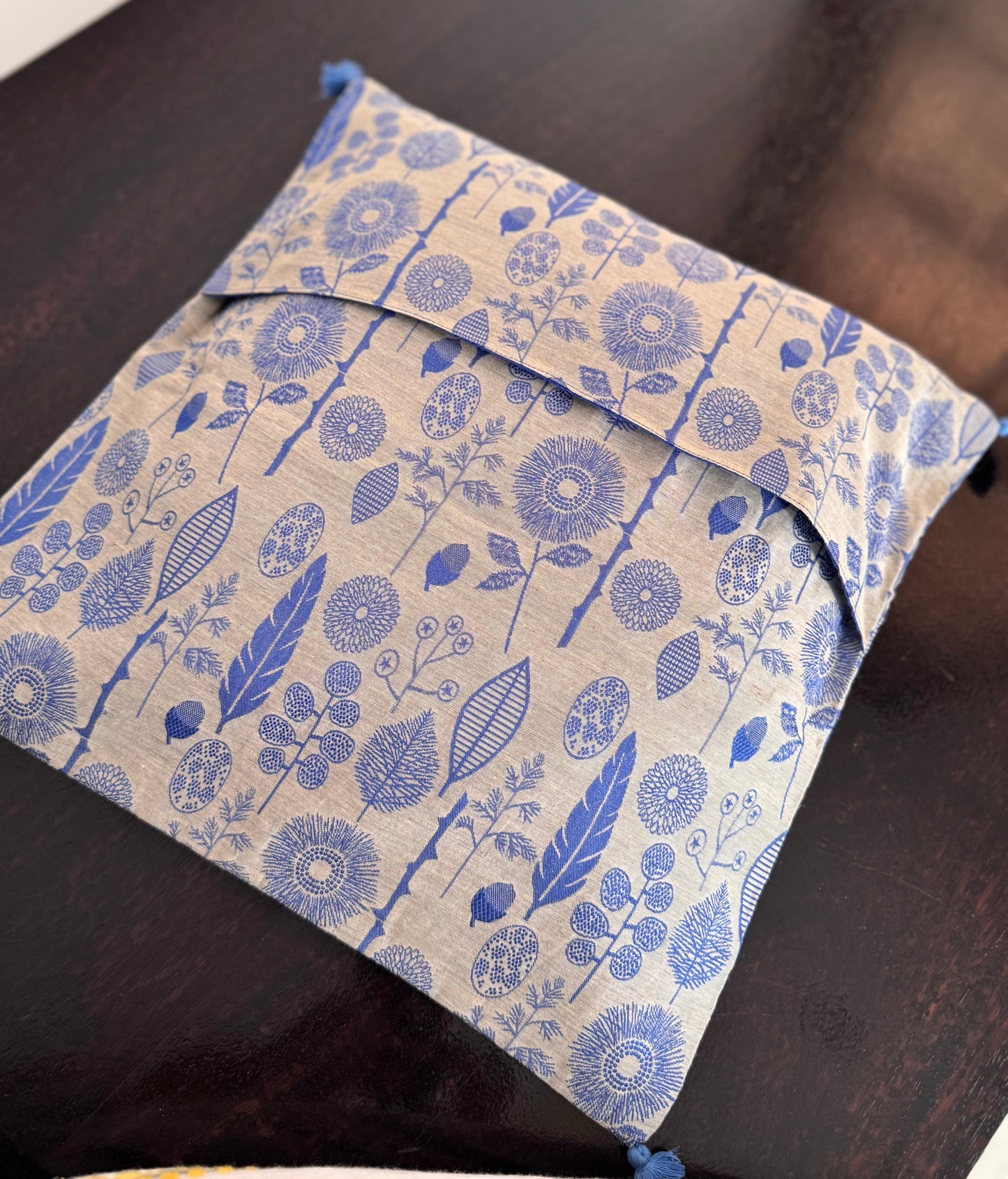 CHANDERI BLUE SICO : SET OF 2 COVERS