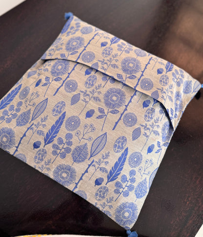 CHANDERI BLUE SICO : SET OF 2 COVERS
