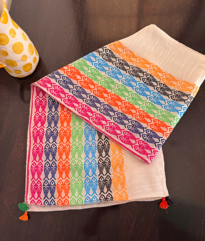 FISH MOTIF COTTON TABLE RUNNER
