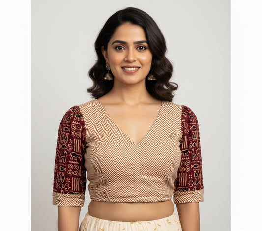 hand block printed blouse