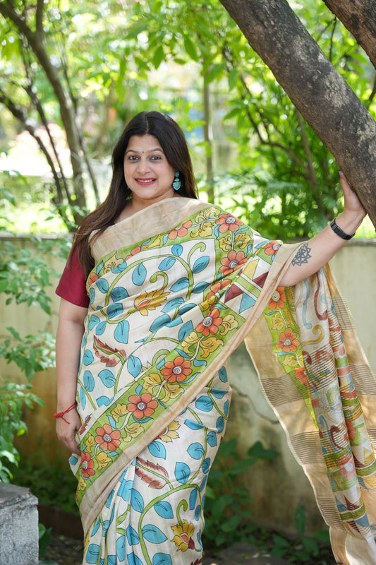GEETA : HAND-PAINTED SILK SAREE