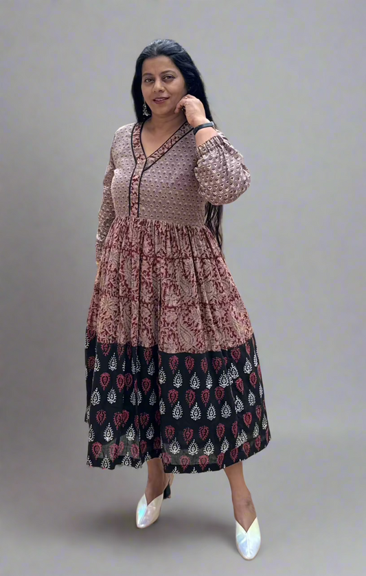 Kalamkari block printed dress