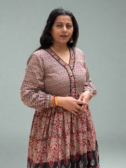Block printed cotton dress