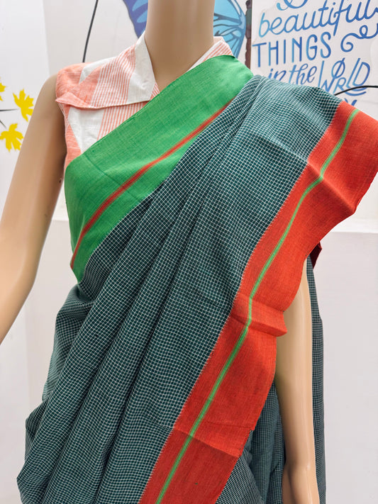 SHRAVANI : GREEN PATTEDA ANCHU SAREE