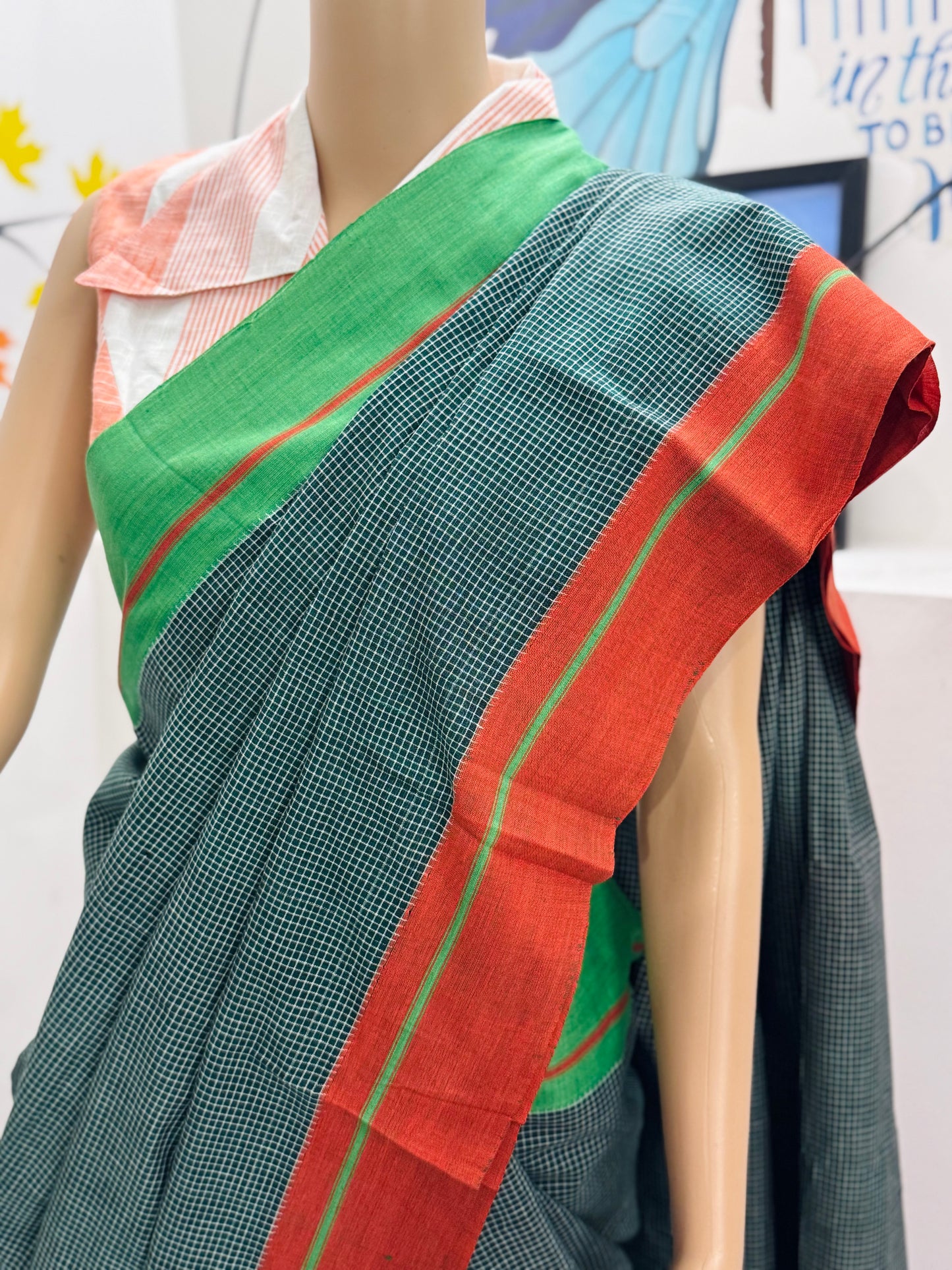 SHRAVANI : GREEN PATTEDA ANCHU SAREE