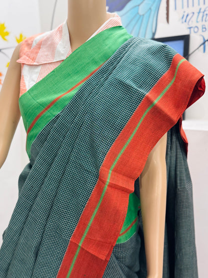 SHRAVANI : GREEN PATTEDA ANCHU SAREE