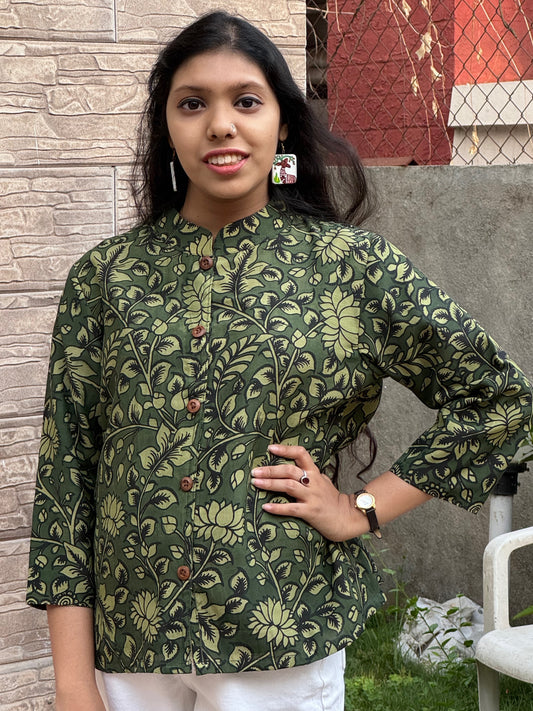 SPRING ON : PEN KALAMKARI SILK TOP