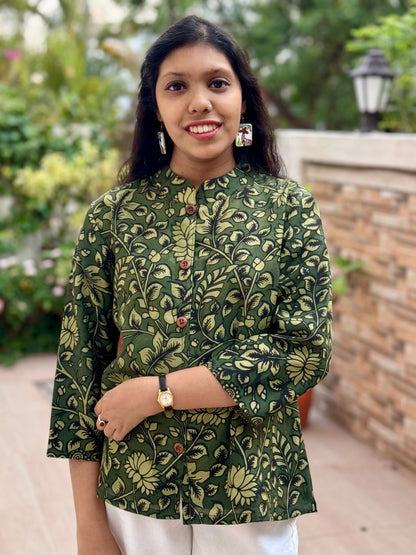 SPRING ON : PEN KALAMKARI SILK TOP