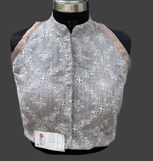 Embroidered halter blouse