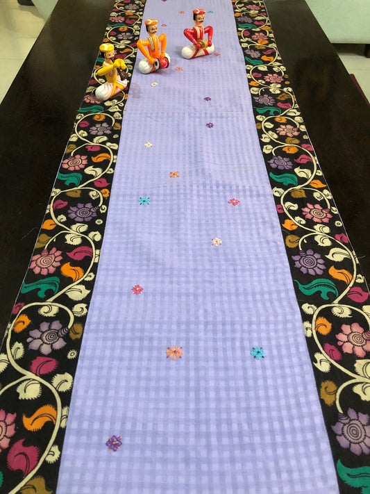 HAND EMBROIDERED COTTON TABLE RUNNER