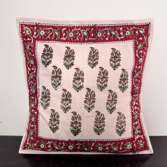 COTTON BLOCK PRINTED : SET OF 2 COVERS