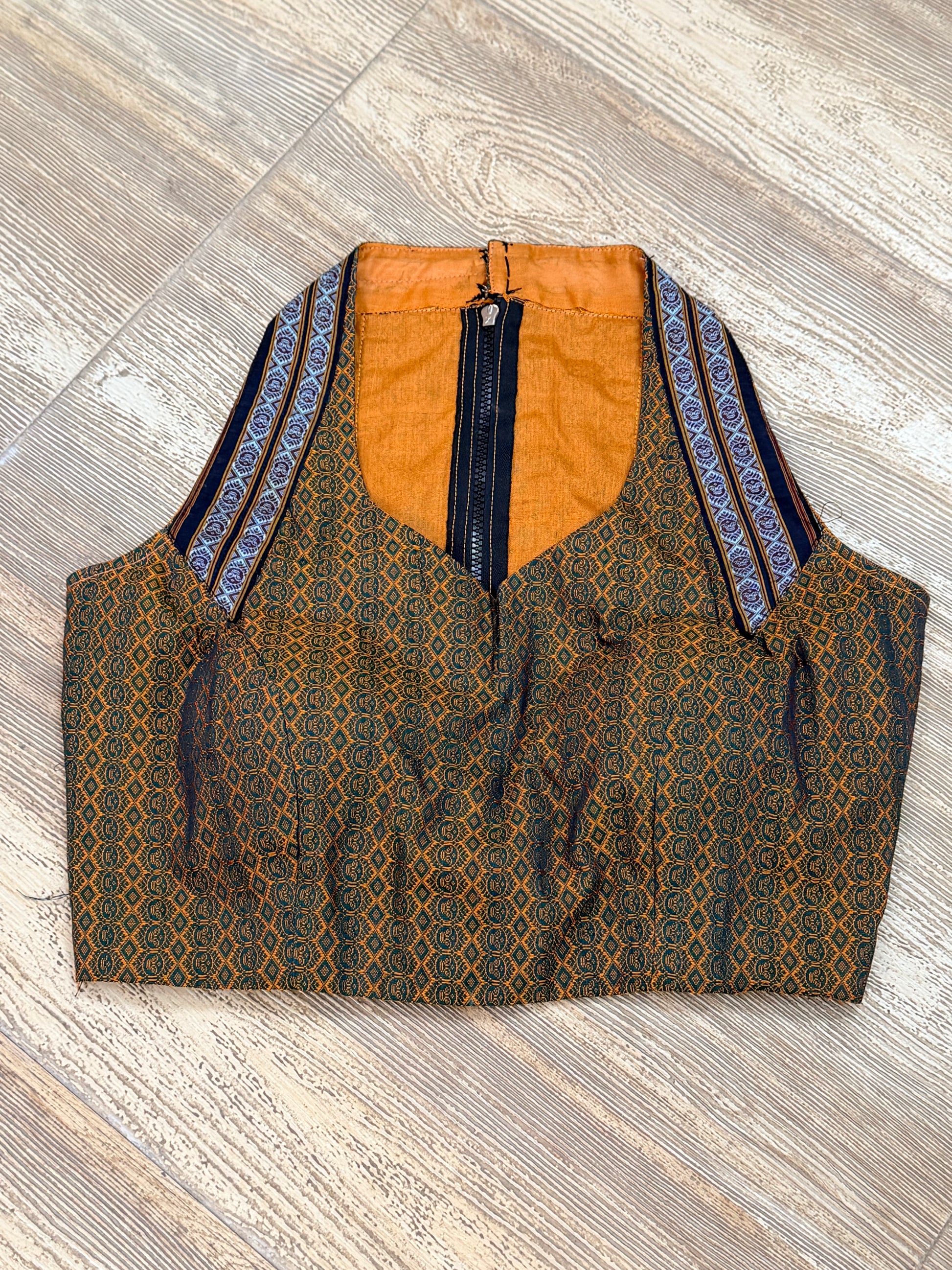 mustard yellow halter neck blouse