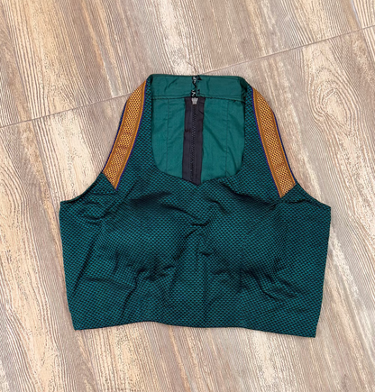 KARUNA : DARK GREEN KHUN HALTER BLOUSE