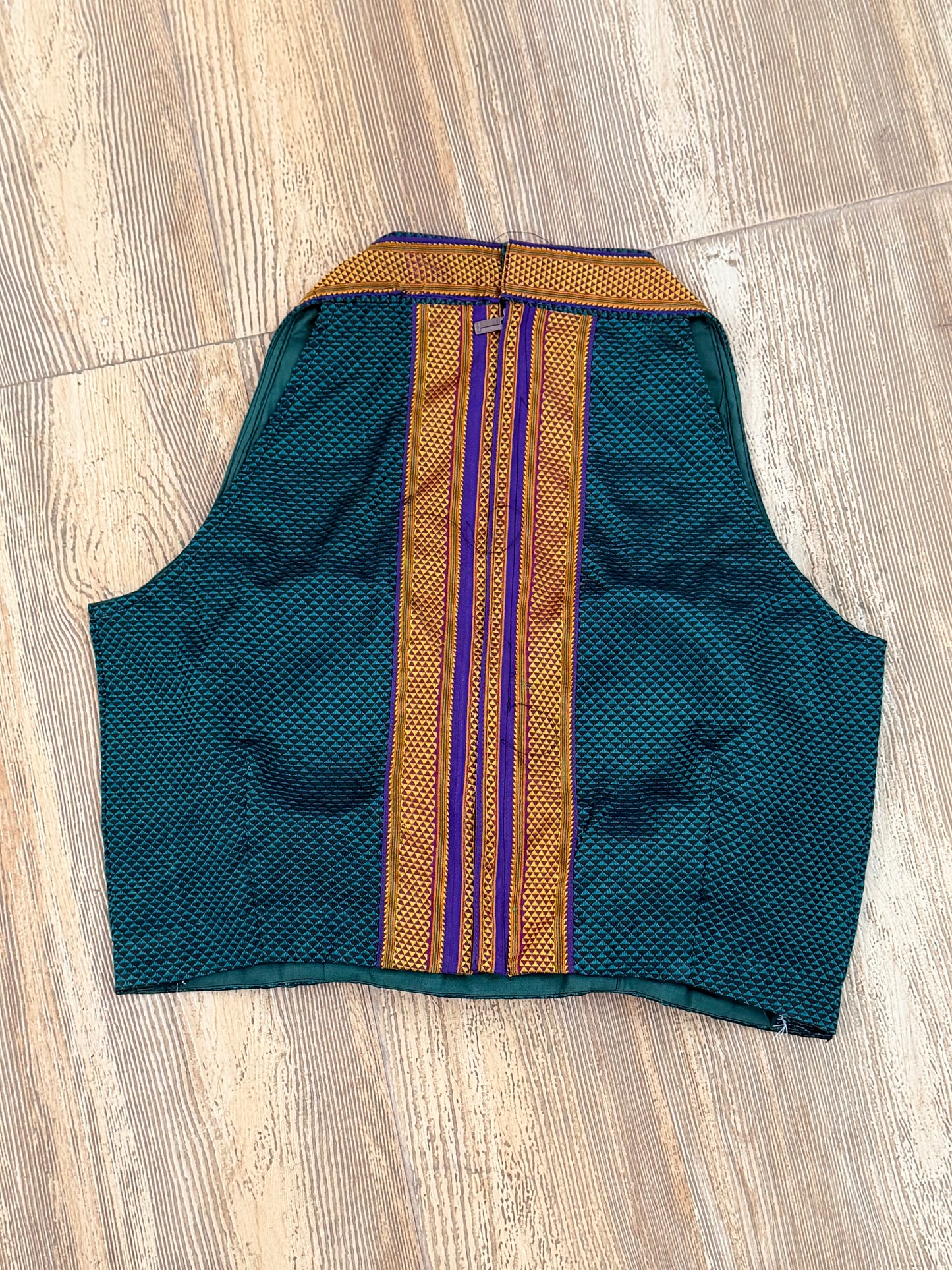 KARUNA : DARK GREEN KHUN HALTER BLOUSE
