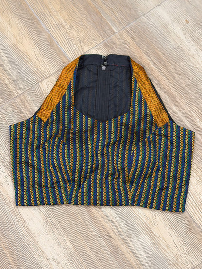 PEEYA : MULTICOLOUR KHUN HALTER BLOUSE