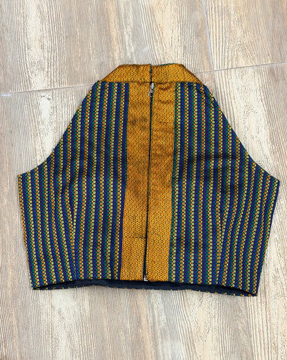 PEEYA : MULTICOLOUR KHUN HALTER BLOUSE