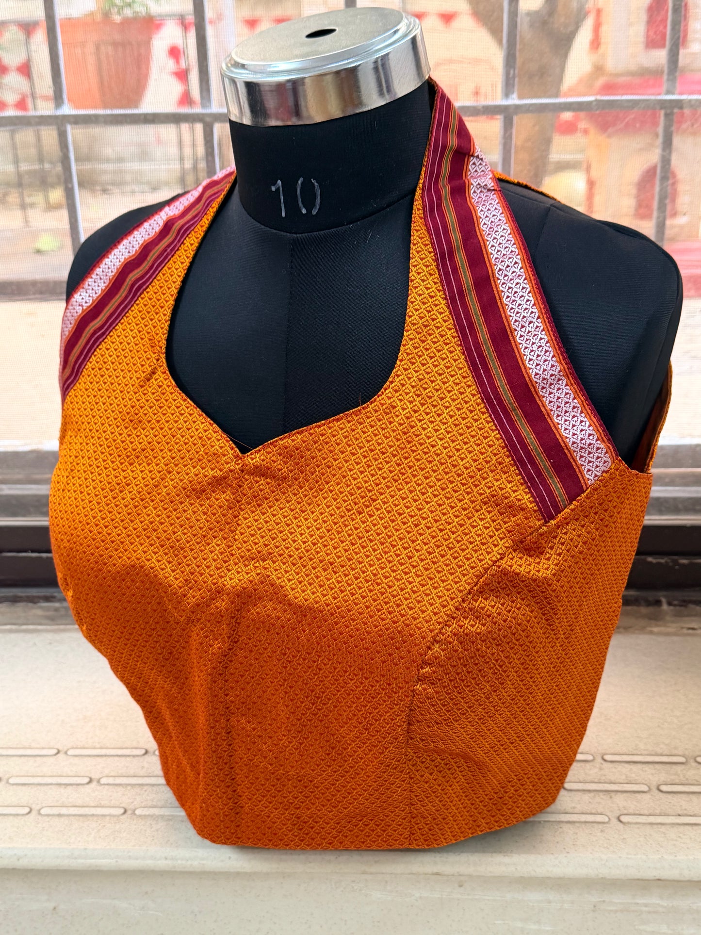 GOLDEN HUE : YELLOW KHUN HALTER BLOUSE