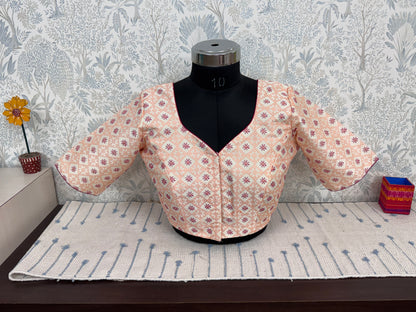 VANILLA CRUSH : KASUTI EMBROIDERED SILK BLOUSE