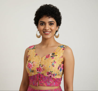 yellow hakoba blouse