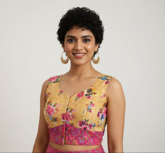yellow hakoba blouse