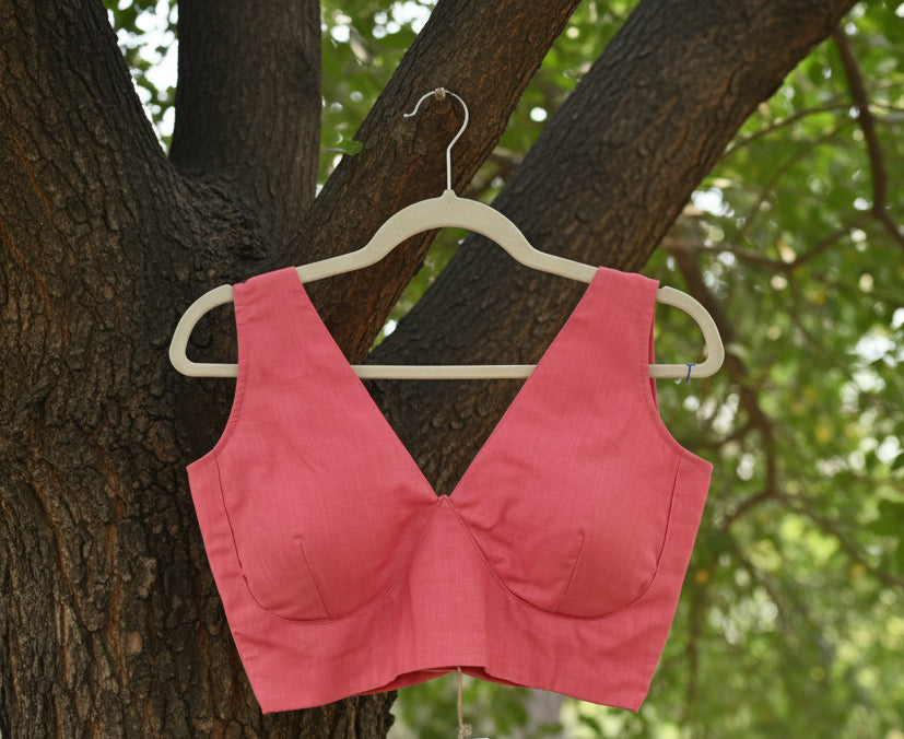 peach blouse padded
