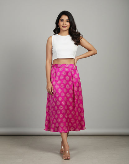  pink patterned skirt 