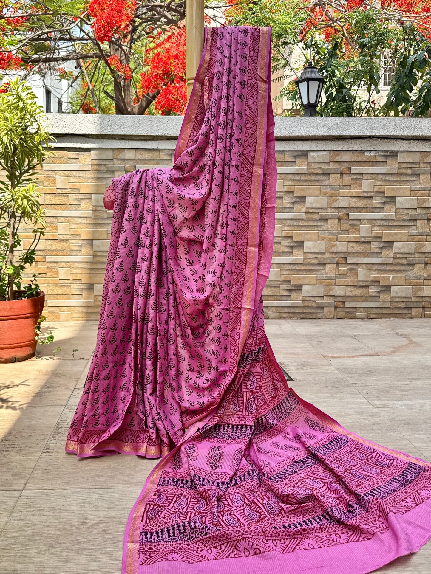 Bagh print saree