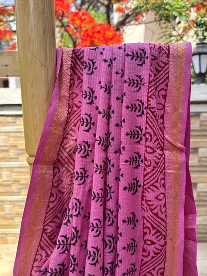 RUCHA : COTTON BAGH SAREE, PINK