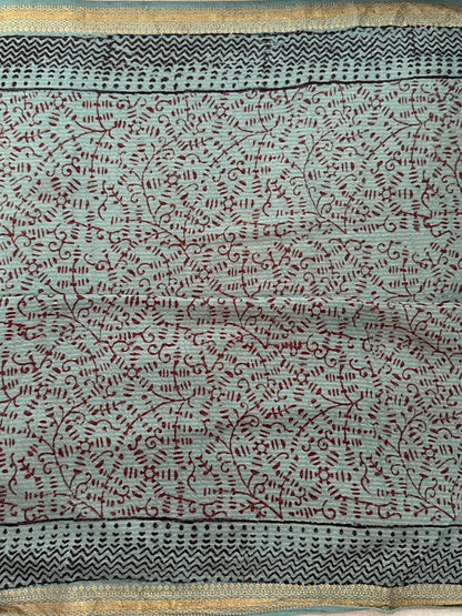 SHIVALI : COTTON BAGH SAREE, BLUE