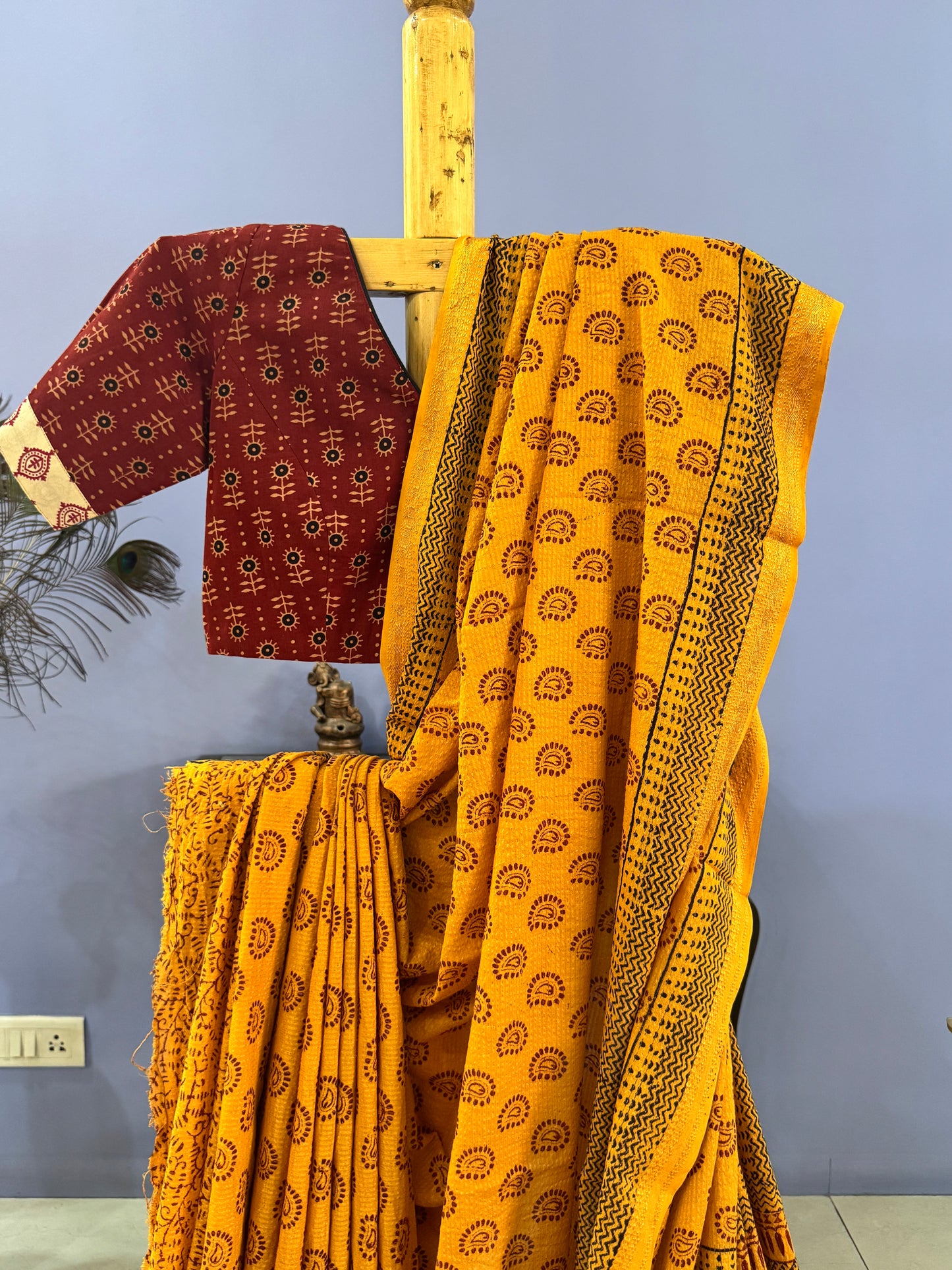 SURYAMUKHI : COTTON BAGH SAREE, YELLOW