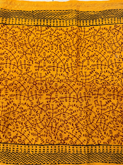 SURYAMUKHI : COTTON BAGH SAREE, YELLOW