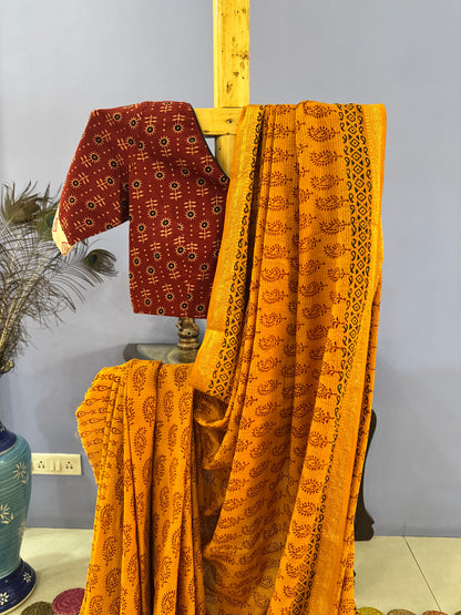 SWARNA : COTTON BAGH SAREE, YELLOW