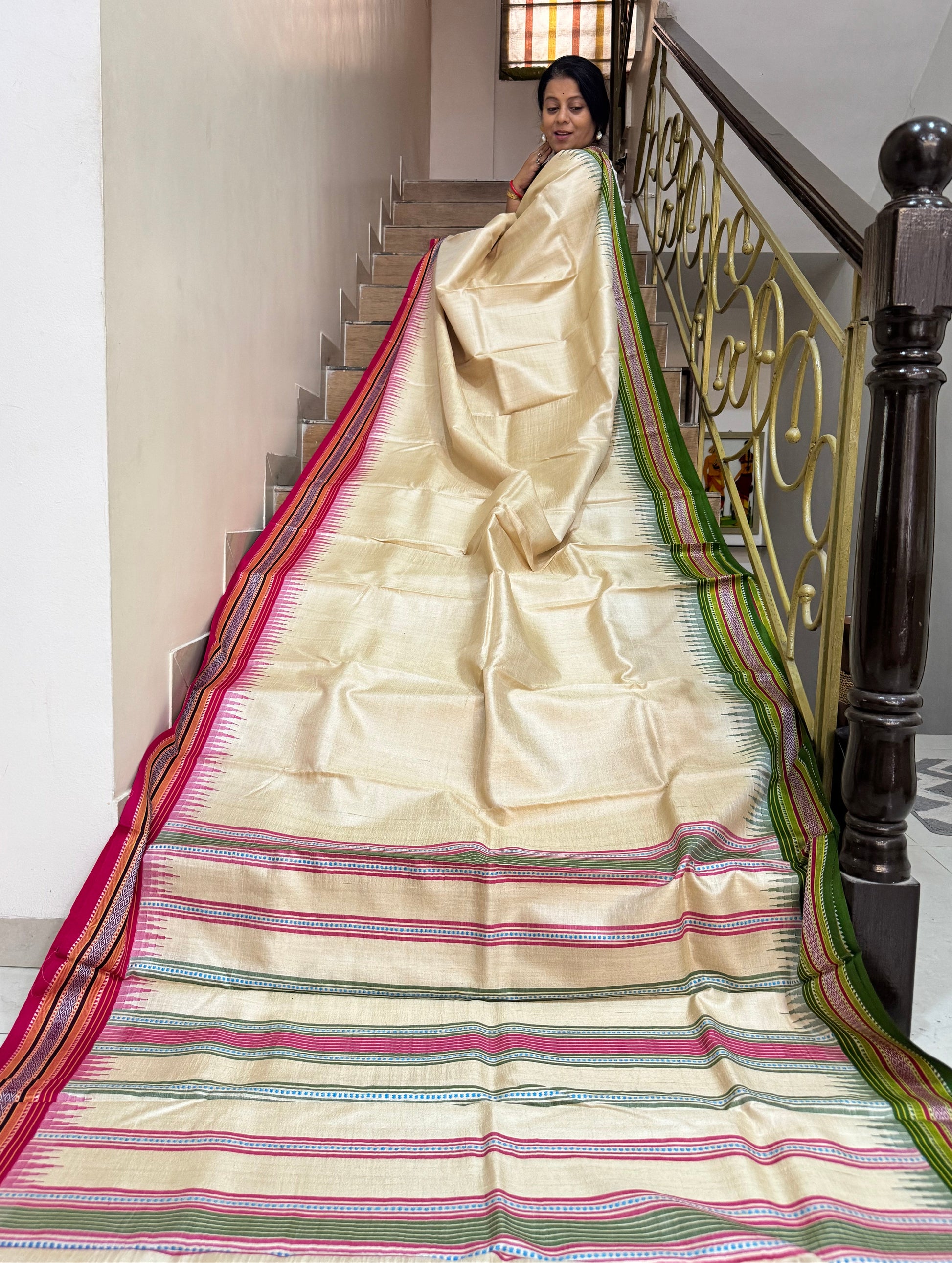 Vidarbha tussar, Karvati Kinar saree
