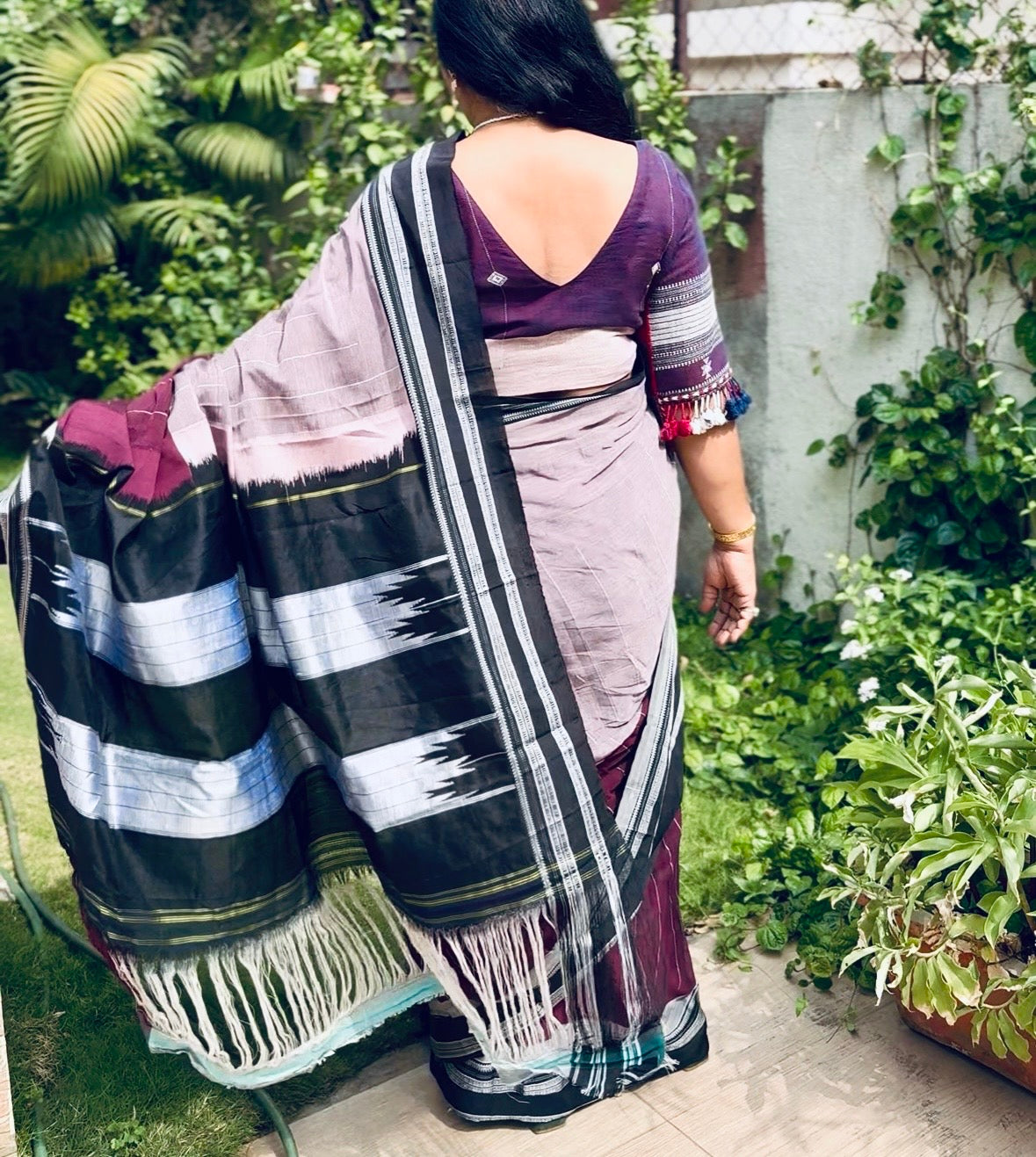 TEJASWINI : ILKAL HANDLOOM COTTON SAREE WITH PURE RESHAM PALLU