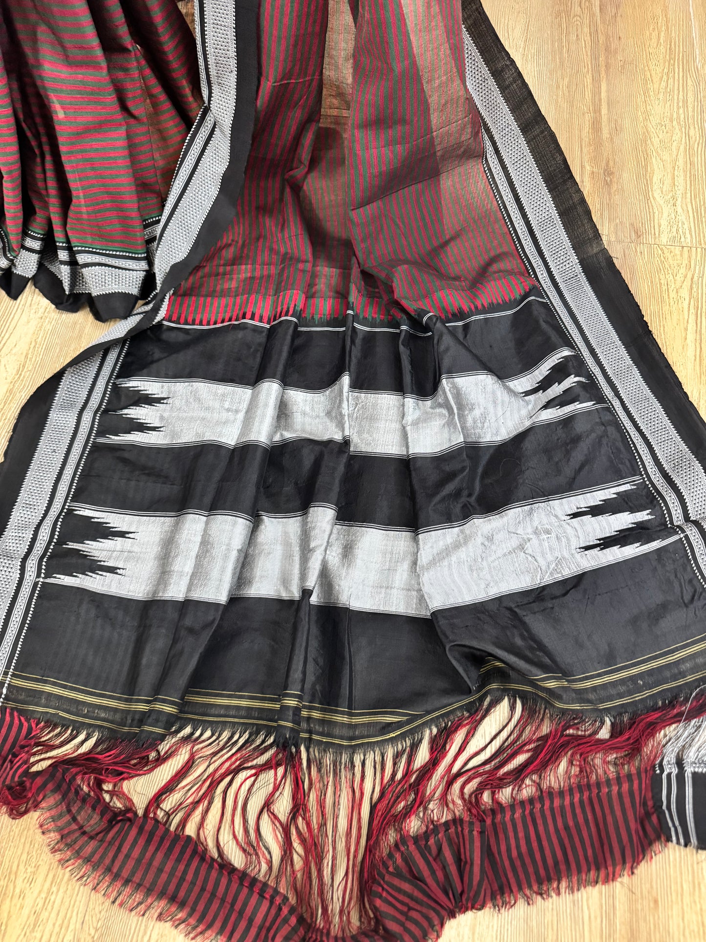 MOHINI : STRIPED ILKAL COTTON SAREE