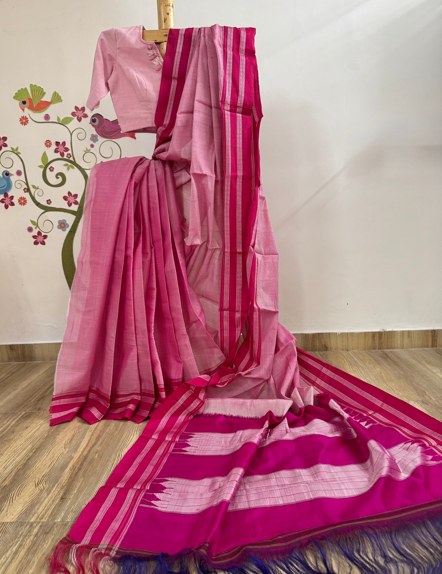 POORNA : ILKAL HANDLOOM SICO SAREE WITH PURE RESHAM PALLU