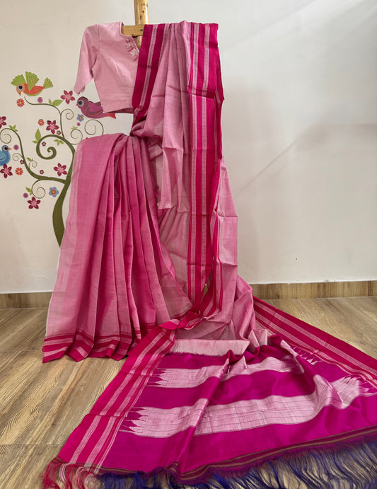 POORNA : ILKAL HANDLOOM SICO SAREE WITH PURE RESHAM PALLU