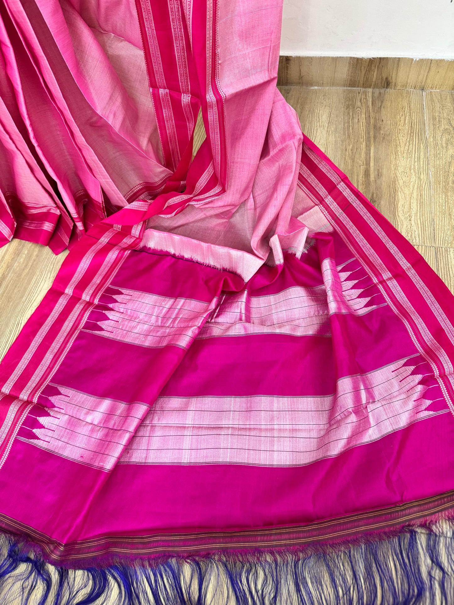 POORNA : ILKAL HANDLOOM SICO SAREE WITH PURE RESHAM PALLU