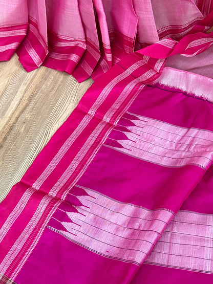 POORNA : ILKAL HANDLOOM SICO SAREE WITH PURE RESHAM PALLU