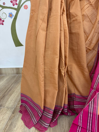 CHANDANA : BEIGE ILKAL COTTON SAREE