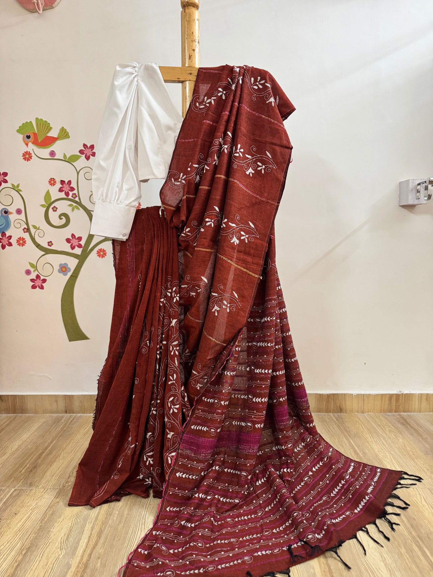 TANVI : COTTON KANTHA SAREE