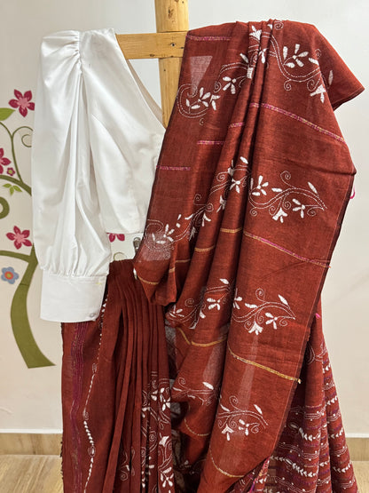 TANVI : COTTON KANTHA SAREE