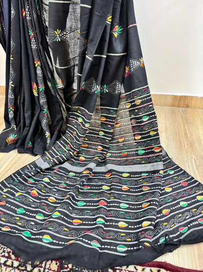 NISHI : COTTON KANTHA SAREE