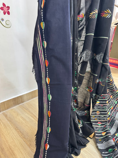 NISHI : COTTON KANTHA SAREE